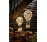Smart Garden GoldTwist Hot Air Balloon 39 cm - Hanging Warm White LED Christmas Light Decoration - Indoor Outdoor Festive Ornament - Illuminated Garden Display