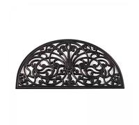 Smart Garden Half Moon Rubber Victorian Cast Iron Style Door Mat Black Doormat