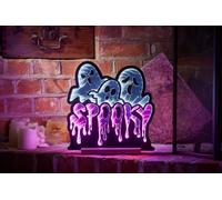 Smart Garden Halloween Infinity Effect 3D Purple Spooky Ghost LED Light - 30cm - Halloween Decoration Ghost Themed Décor Prop Scary - Perfect for Halloween Parties, Home, Living Room