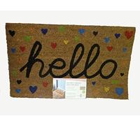 Decoir Mat Hearty Hello Funny Novelty Coir Doormat 75 x 45cm Non Slip