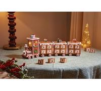 Smart Garden InLit All Aboard Gingerbread Express Train Wooden Advent Calendar - 50cm - LED Battery Operated - Hand Painted Christmas Decoration - Light Up Christmas Decoration For Home