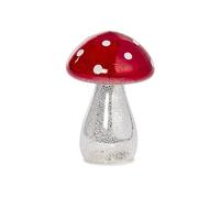 Smart Garden InLit GloShroom - LED Red and White Mushroom Light with Crackle Glass Base - 17cm Indoor Fairy Garden Ornament - Battery-Powered Home Decoration with Timer