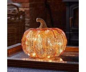 Smart Garden InLit Golden Pumpkin Small Battery Powered Indoor Lantern - 17.5 x 14.5cm, Orange