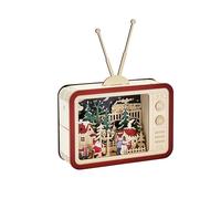 Smart Garden InLit Santa’s TeleTown Wooden TV Display - 33cm Festive Light-Up Christmas Scene with Auto-Timer - Warm White LEDs