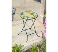 Smart Garden Lemon Yellow Glass Garden Side Coffee Table Folding Indoor Outdoor
