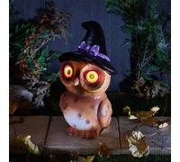 Smart Garden Light-Up Halloween Owl Witch Statue Brown Polyresin Led Decoration 27.6 X 16.8 X 15.5Cm