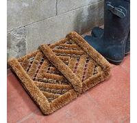 Smart Garden Marco Paul Non Slip Natural Coir Door Mat - Wire Brush Scraper
