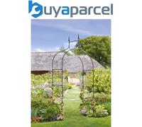 Smart Garden Minster Gothic Metal Black Garden Arch Pergola Grey Plant Support