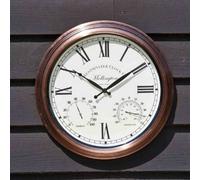 Smart Garden Mollington Wall Clock & Thermometer 15In