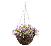 Smart Garden Pansy Artificial Lilac & Green Round Plastic Hanging Basket, 25Cm
