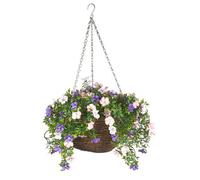 Smart Garden Pertunia Artificial Blue/ White Round Plastic Hanging Basket, 30Cm