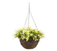 Smart Garden Petunia Artificial Green Round Plastic Hanging Basket, 25Cm