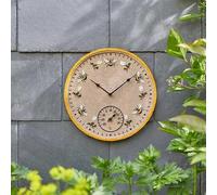 Smart Garden Products 5164018 Outside In Beez Wall Clock and Thermometer, 12"