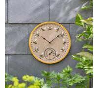 Smart Garden Outside In Beez Wall Clock & Thermometer - 12"