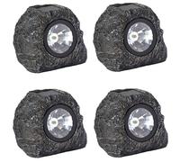 Smart Garden Products Solar Powered Rock Spotlight Garden Decor 4pk in Charcoal Smart Garden Products Charcoal