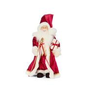 Smart Garden Regal Santa - 45cm Traditional Father Christmas Standing Decoration - Ruby Velvet Outfit with Faux Fur Trim