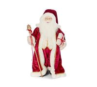 Smart Garden Regal Santa - 60cm Traditional Father Christmas Standing Decoration - Ruby Velvet Outfit with Faux Fur Trim