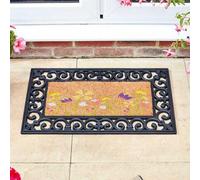 Smart Garden Rubber Easy Change Mat Base & Meadow Floral Insert Coir Doormat Pvc