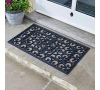 Smart Garden Rubber Victorian Cast Iron Style Door Mat Black Outdoor Doormat