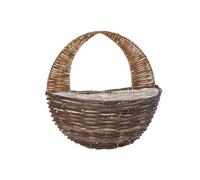 Smart Garden Rustic Willow Weaved Brown Semi-Circle Rattan Hanging Basket, 40Cm