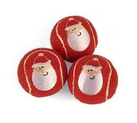 Smart Garden Santa Dog Fetch Toy Pack of 3 - Red - 6cm - Christmas Dog Gift