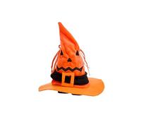 Smart Garden Scary Moving HallowHat - 22cm Halloween Hat Decoration with Sound and Movement - Battery Operated Animated Orange Witch Hat with Jack O’Lantern Face for Indoor Use