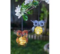 Smart Garden Set of 2 Owl Solar Lights Copper