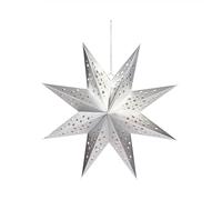 Smart Garden Silver Origami Star Christmas Hanging Decoration - 50cm x 50cm - LED Battery Operated - Auto Timer - Christmas Light
