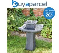 Pagoda Fountain Water Feature Smart Solar Garden Oriental Birdbath 1170529