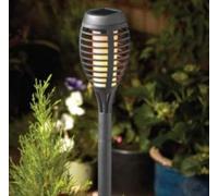 Smart Garden Solar Powered Flame Effect Slate Grey Flaming Party Torch Pack of 5 (Slate Grey)
