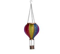 Smart Garden Solar Powered Hanging Rainbow Balloon With Warm White Flickering Flame Effect Mini 37 x 11 cm