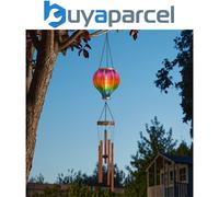 Smart Garden Solar Rainbow Flaming Hot Air Balloon Garden Patio Light Windchime