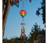 Smart Garden Solar Rainbow Flaming Hot Air Balloon Garden Patio Light Windchime