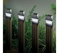 Smart Solar Black Post Lights - Pack of 4 White
