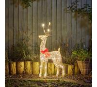 Smart Garden Three Kings 80cm Glitter Twist Gold Light Up Christmas Reindeer Decoration (2506029)