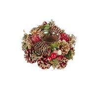 Smart Garden Three Kings Solo Candle Holder - Pinecones and Berries - 15cm - Christmas Candle Holder - Christmas Table Décor Festive Xmas Decoration