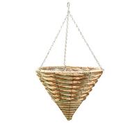 Smart Garden Trinity Weaved Brown & Green Cone Plastic Hanging Basket, 36Cm
