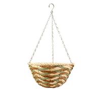 Smart Garden Trinity Weaved Brown & Green Semi-Circle Plastic Hanging Basket, 30Cm