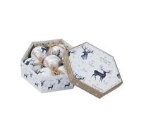 Smart Garden Vintage Christmas Baubles Pack - Stag & Assorted Designs - 7.5cm Luxury Baubles with Rope - Tree & Hanging Decorations