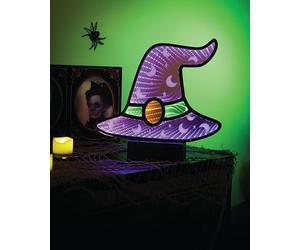 Smart Garden WitchFinity Halloween Infinity Light - 25cm Double-Sided LED Witch Hat Decoration with Multicolour Lights and Stand - Battery or USB Powered Indoor Feature