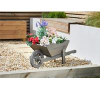 Smart Garden Wooden Wheelbarrow Flower Planter Slate Grey Ornament