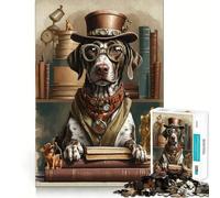 Smart German Pointer Dog 1000 Pieces Jigsaw Puzzles for Adults Recall Upgrade Stress Relief Tight Cut Santa Wish Pick 50x75cm