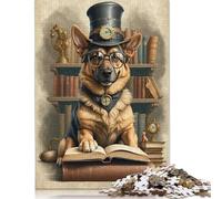 Smart German Shepherd Dog Puzzle Decompression Toys Paper Rectangular Jigsaw Puzzle for Kids And Adults Age 12 Years Up Easter Gifts 1000pcs (75x50cm)