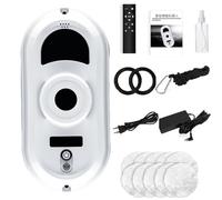 Smart Glass Cleaner Robot, Automatic Window Cleaner with Water Spray Function, 5600 Pa Powerful Suction, Deep Cleaning, Remote Control, Suitable for All Smooth Glass Surfaces