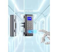Smart Glass Door Locks,Perfiware Biometric Fingerprint 4in1 Glass Gate Locks LG2215,No Drill Keyless Entry Door Locks,Great for Home,Window,Front Door,Green House,Cabinet,Office,Hotel