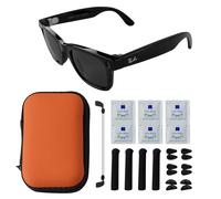 Smart Glasses Accessories Kit for RayBan Meta Wayfarer/Headliner/Skyler/Display - Includes Orange Giftable Storage Case, 6 Pairs Nose Pads, Adjustable Anti-Drop Lanyard, 6 PCS Lens Cleaning Papers, 2