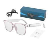 Smart Glasses - Glasses with Language Translation, Music Playback | Electronic Device with Real Translation Supporting 144 Languages for Work, Travel, Meeting and Fishing, White, riferimento all