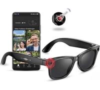 Smart Glasses with AI & Bluetooth, ChatGPT Voice Assistant, UV Protection, WiFi, Real-time Translation in 89 Languages, 2K Camera, Waterproof, Lens Identification, 2 Lenses (Photochromic + Sun Lenses)