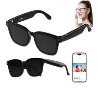 Smart Glasses with HD 500W Camera, Voice Assistant, ENC Noise Reduction, Object Identification, Bluetooth Connectivity, Ideal for Office and Recording