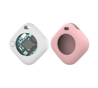 Smart GPS Tracker for A-pple Find My Network - Officially Authorized A-pple Accessory with U1 Chip, IPX6 Waterproof, 12-Month Battery Life - Works with Model: A1234 (White + Pink Case)